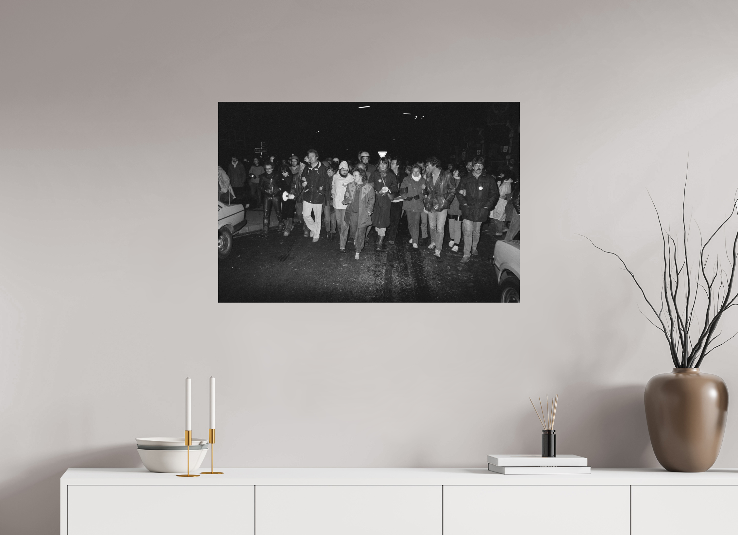 90 x 60 cm, 2. Foto auf Alu-Dibond Johannes Hartmann: Springer blockieren (S/W-Foto)