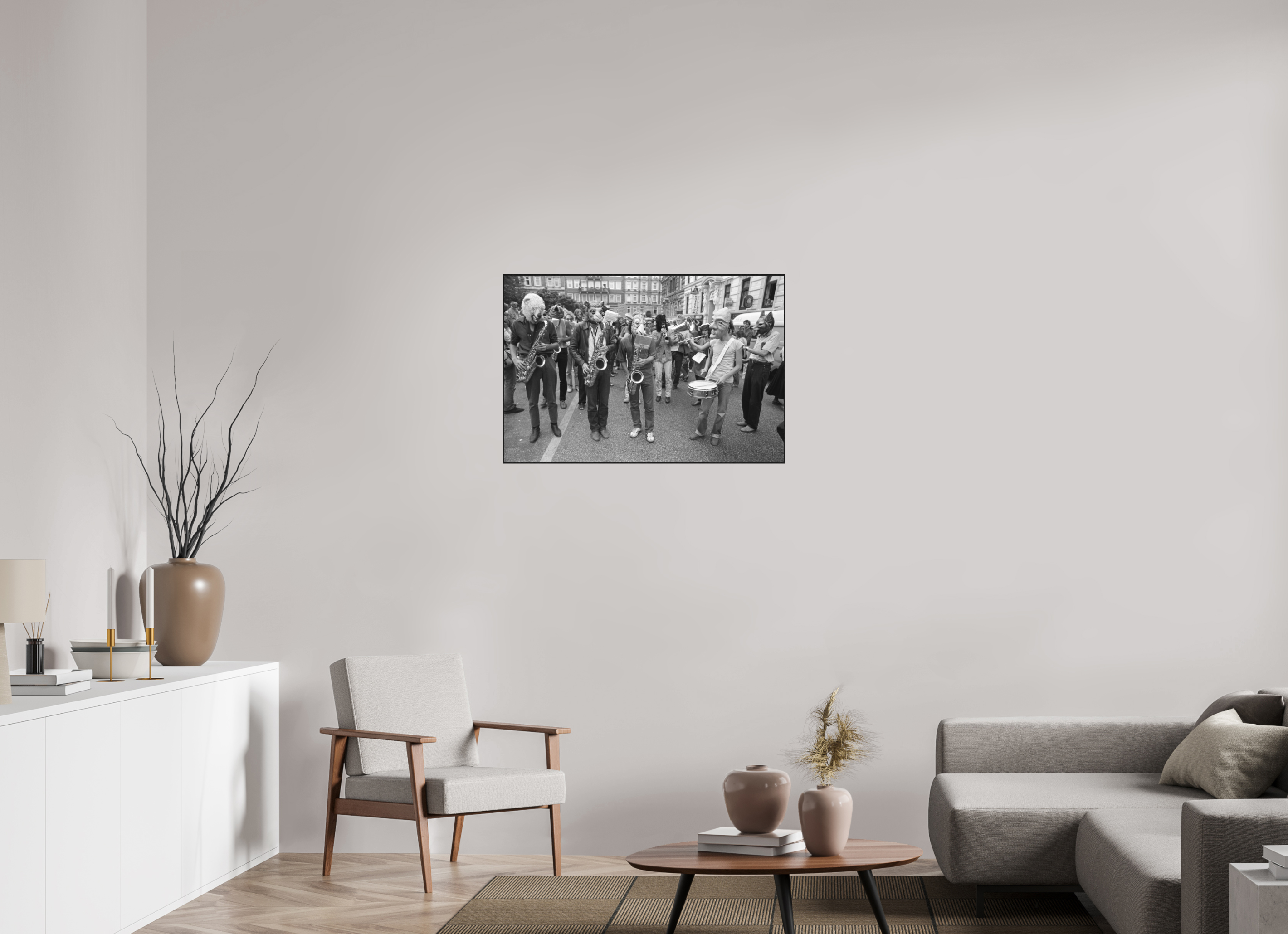 90 x 60 cm, 3a. Foto in ArtBox (4mm) Johannes Hartmann: Tuten & Blasen (S/W-Foto)
