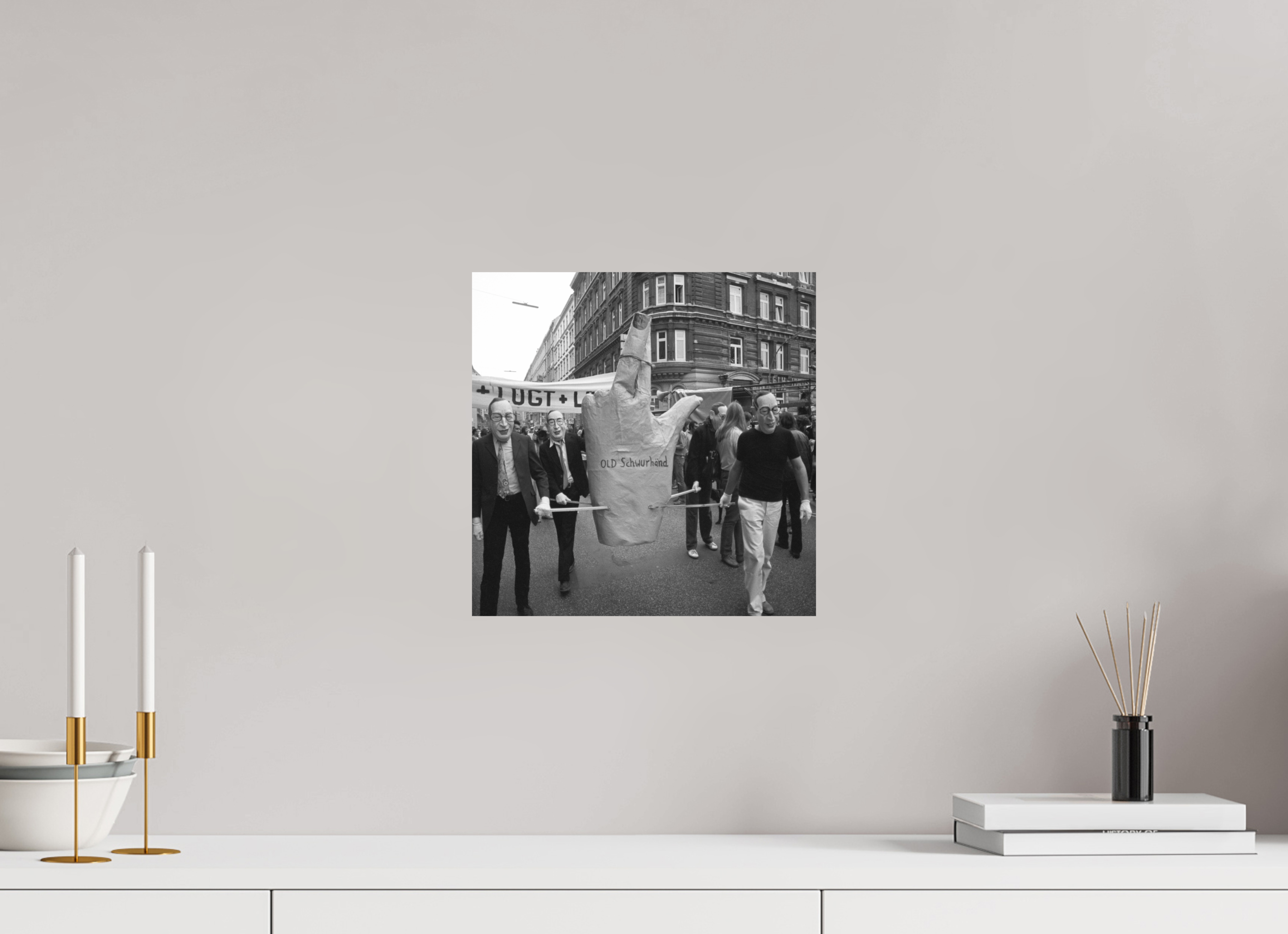 30 x 30 cm, 2. Foto auf Alu-Dibond Johannes Hartmann: Old Schwurhand (S/W-Foto)