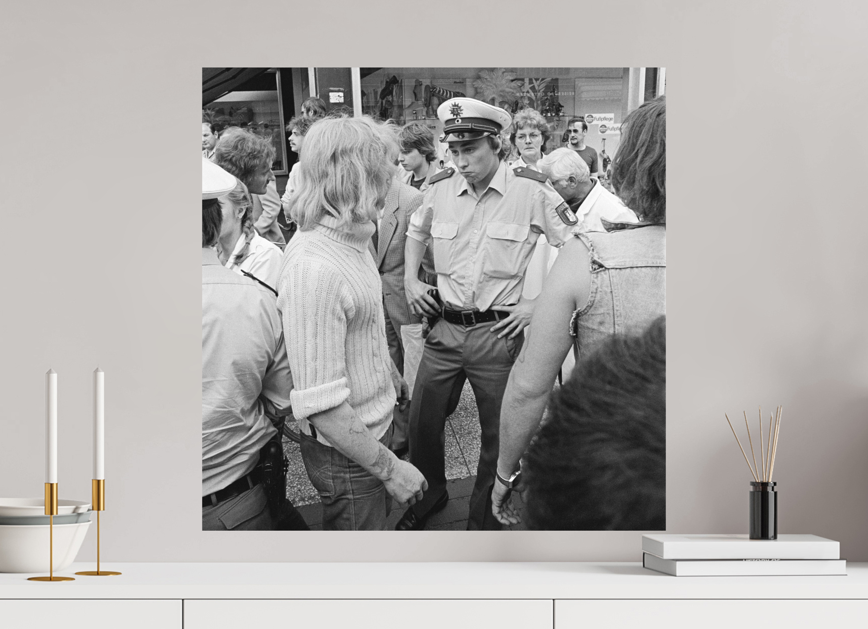 60 x 60 cm, 2. Foto auf Alu-Dibond Johannes Hartmann: Auge in Auge (S/W-Foto)