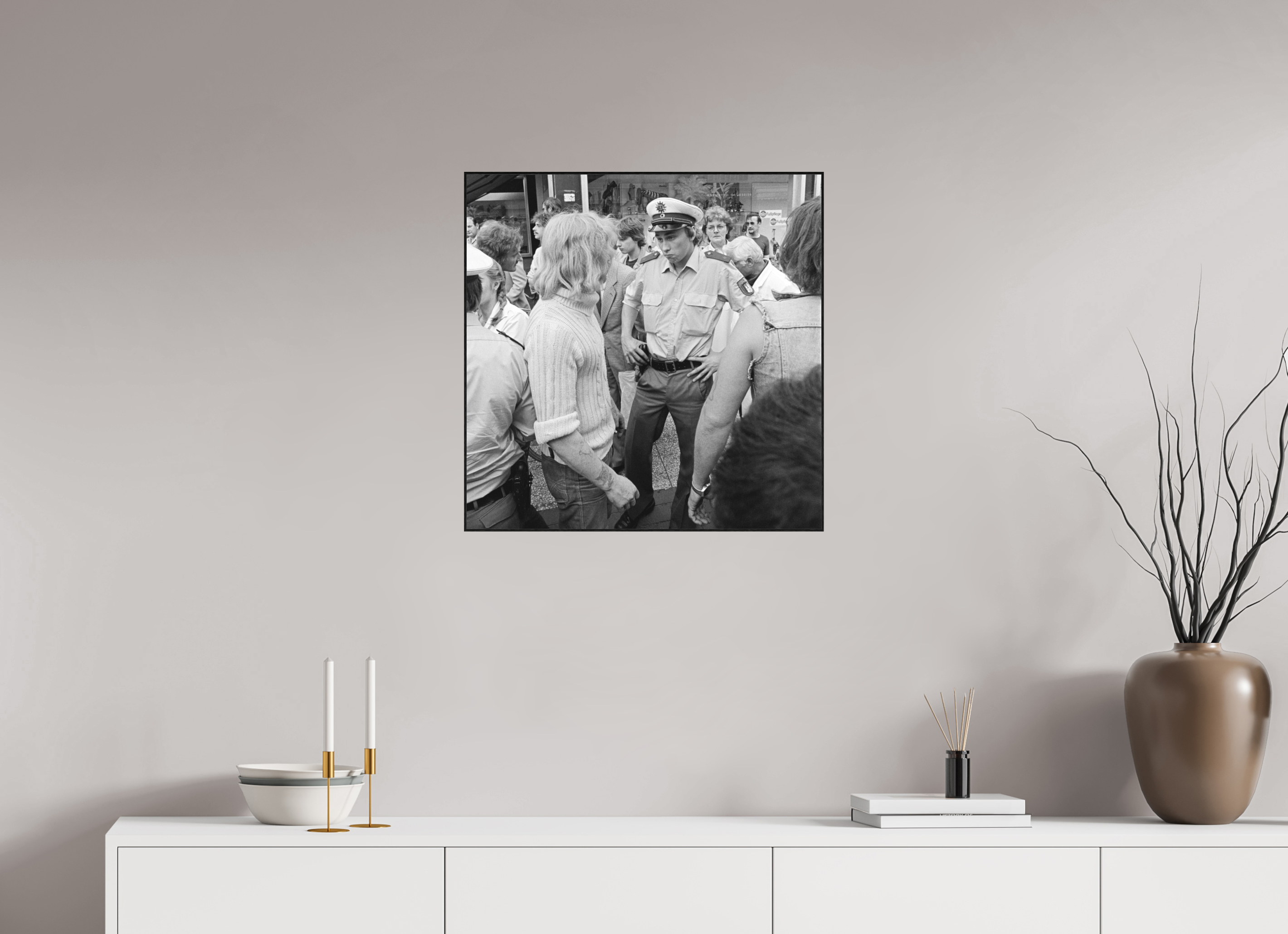 60 x 60 cm, 3a. Foto in ArtBox (4mm) Johannes Hartmann: Auge in Auge (S/W-Foto)