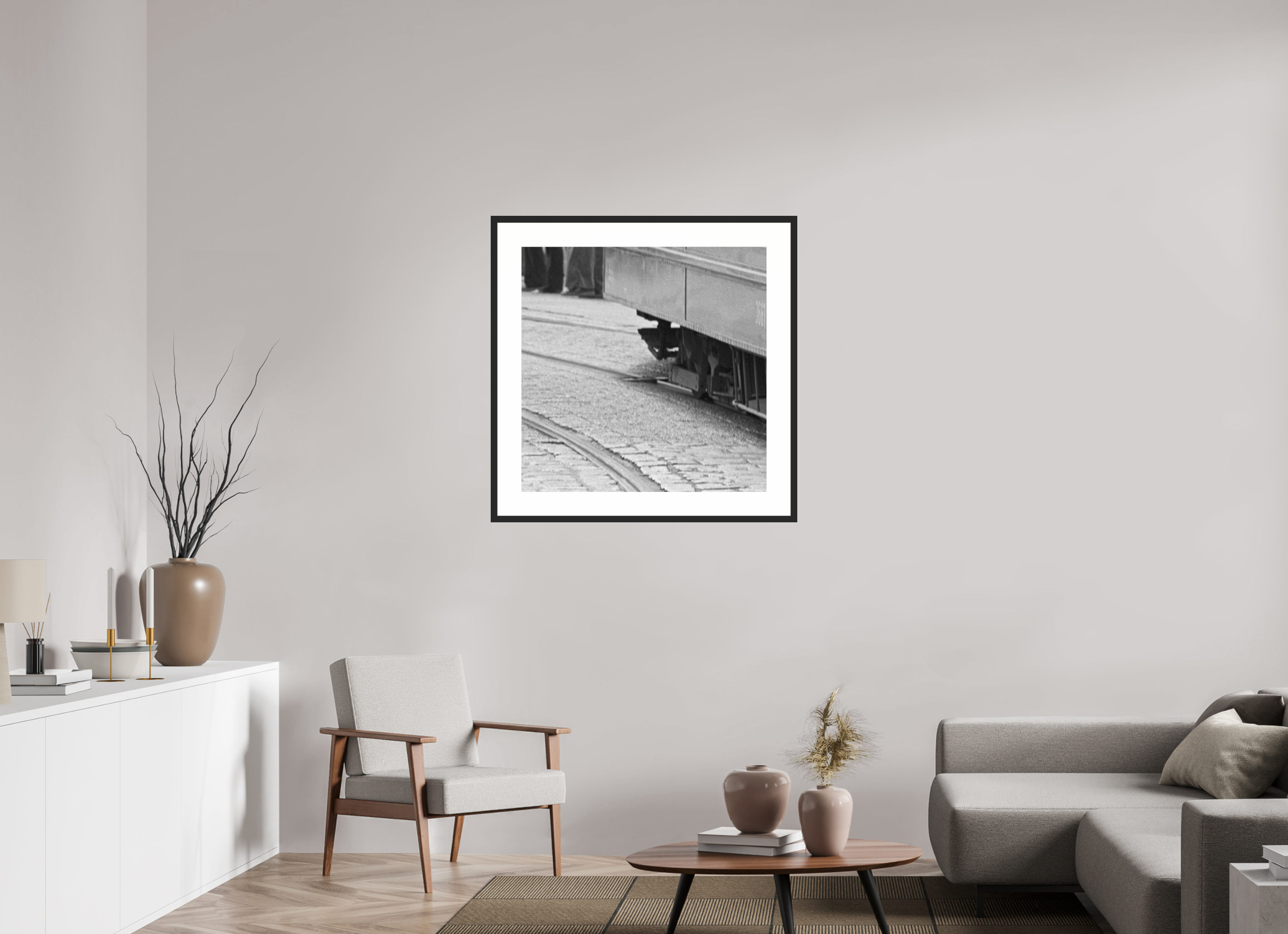 80 x 80 cm, 4b. Foto im Holz-Rahmen (20mm) mit Weißrand Nie wieder… (2)