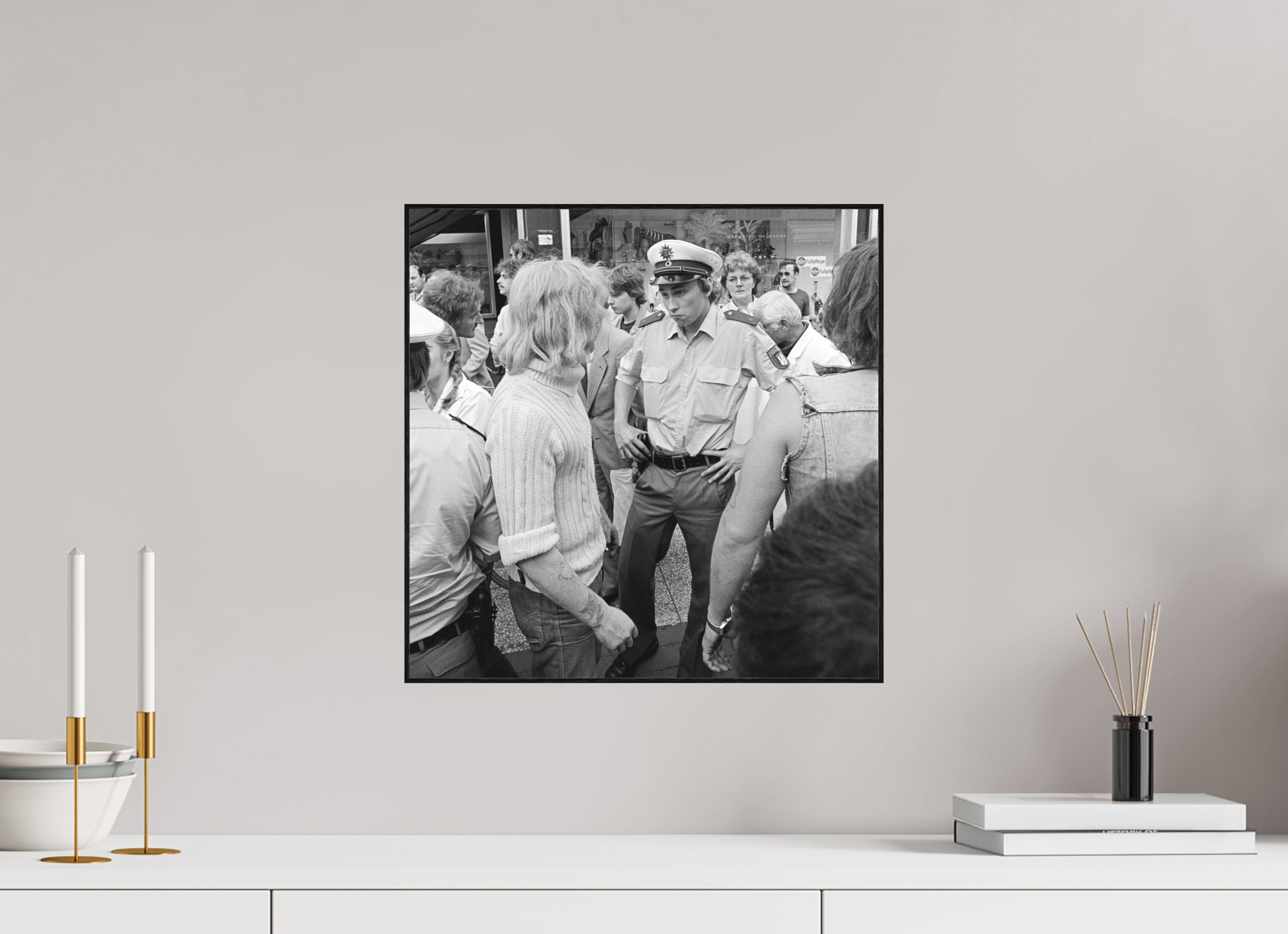 40 x 40 cm, 3a. Foto in ArtBox (4mm) Johannes Hartmann: Auge in Auge (S/W-Foto)