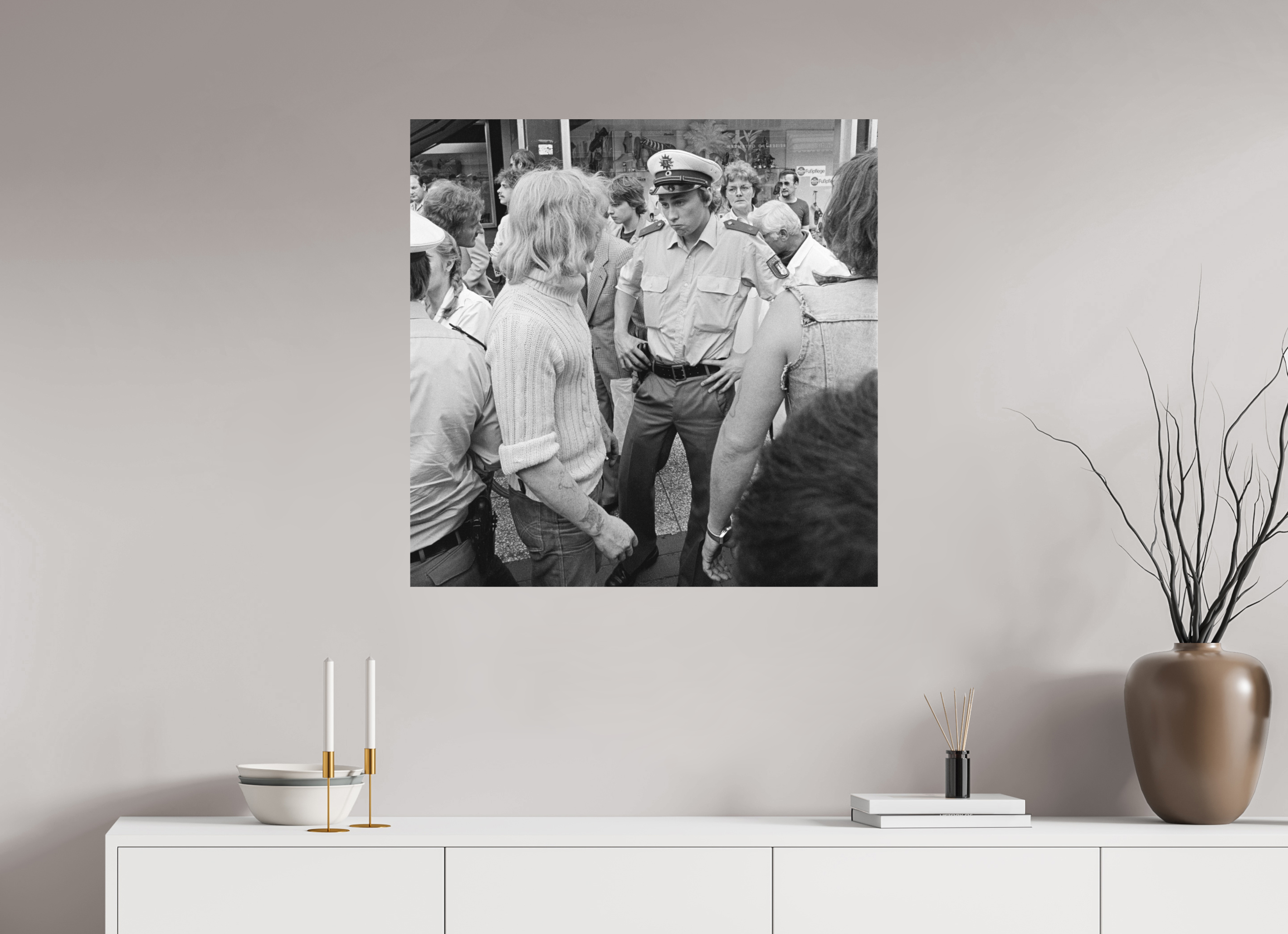 80 x 80 cm, 2. Foto auf Alu-Dibond Johannes Hartmann: Auge in Auge (S/W-Foto)