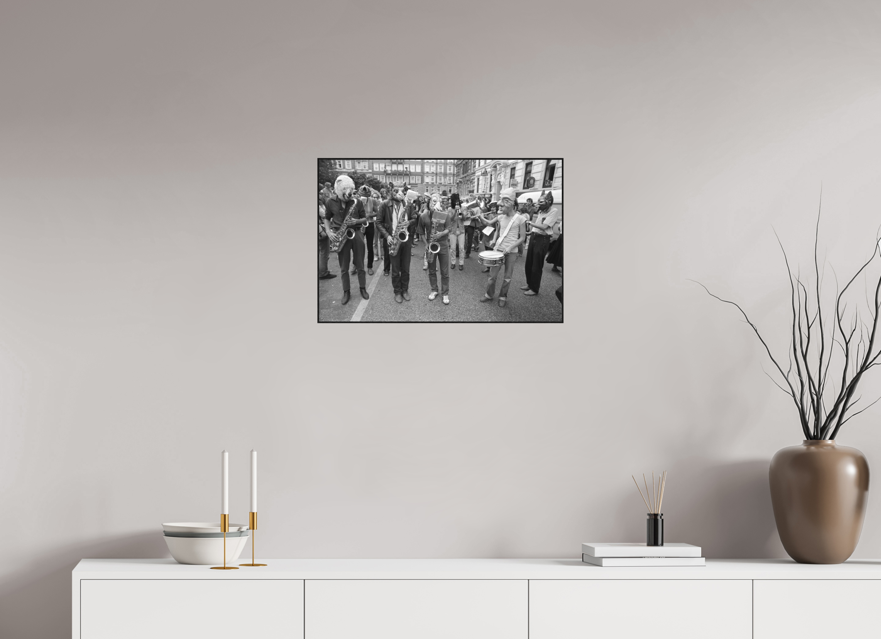 60 x 40 cm, 3a. Foto in ArtBox (4mm) Johannes Hartmann: Tuten & Blasen (S/W-Foto)