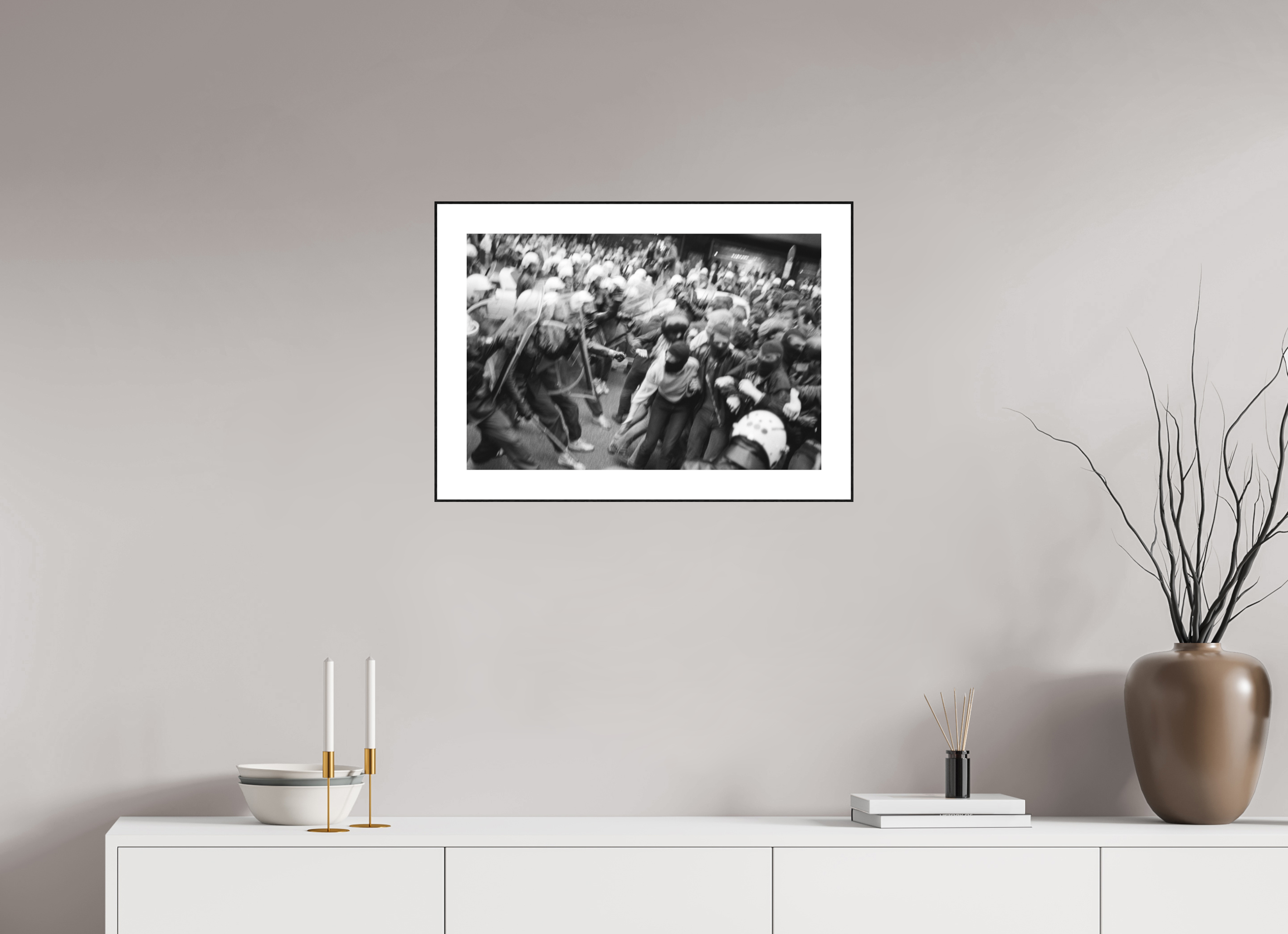 60 x 40 cm, 3b. Foto in ArtBox (4mm) mit Weißrand Johannes Hartmann: Schwarze Blöcke (S/W-Foto)