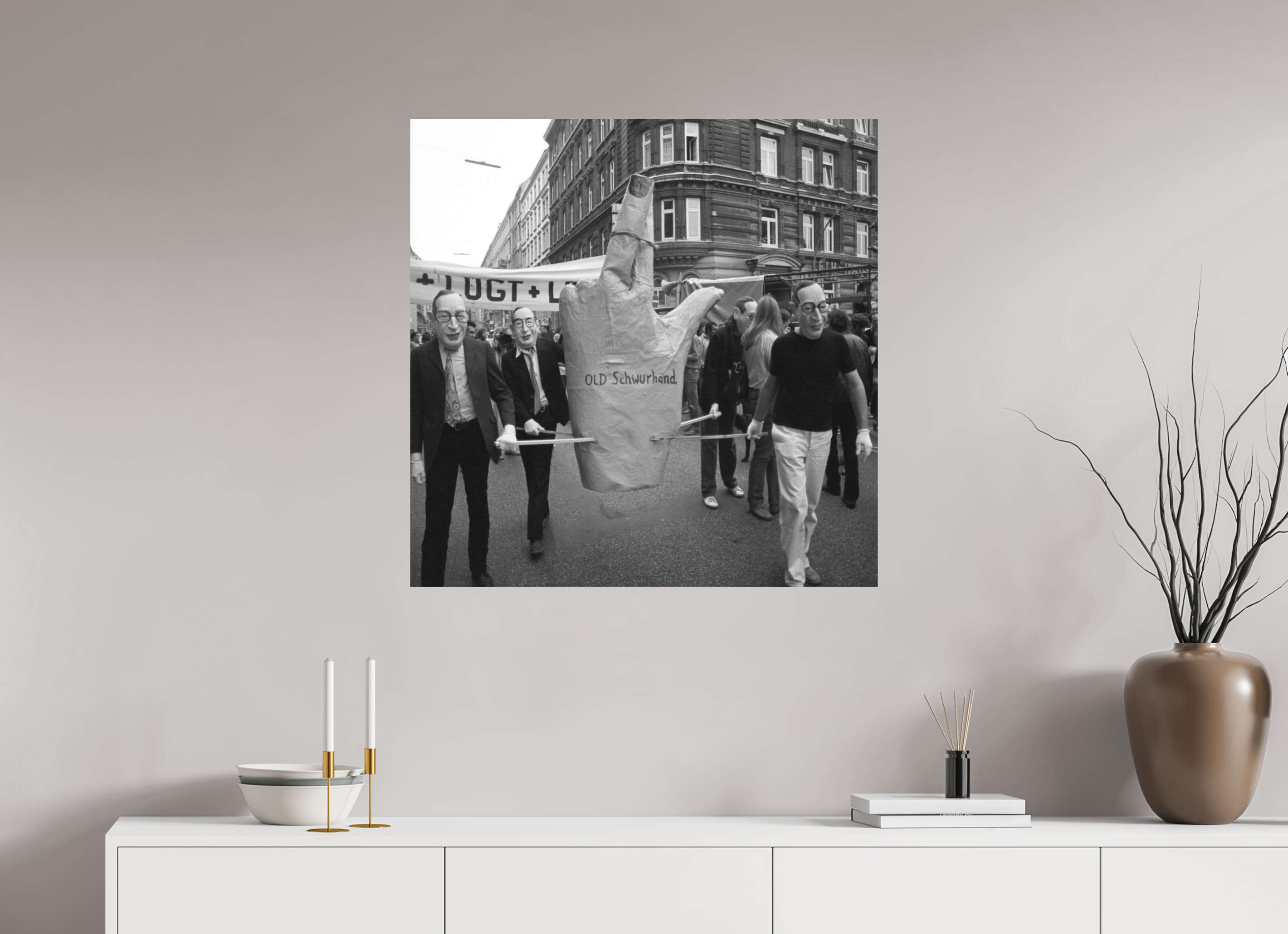 80 x 80 cm, 2. Foto auf Alu-Dibond Johannes Hartmann: Old Schwurhand (S/W-Foto)