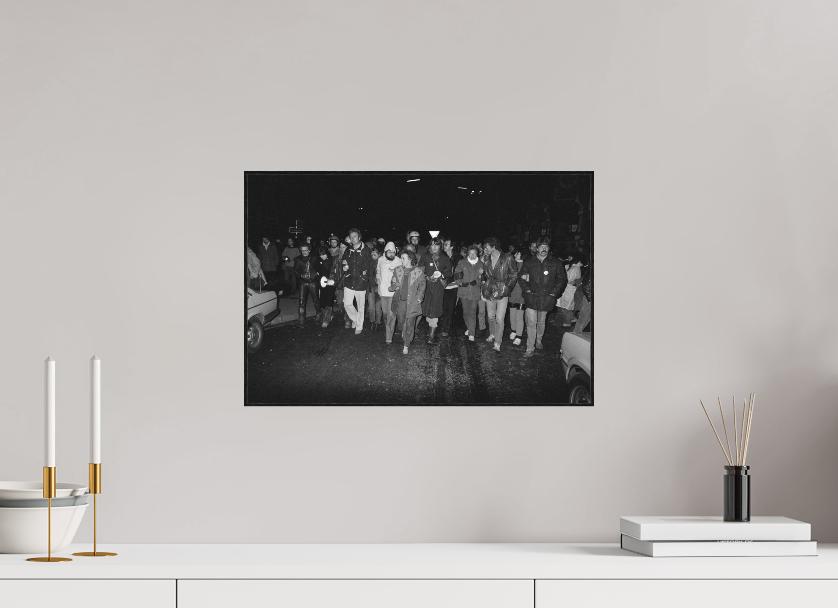 45 x 30 cm, 3a. Foto in ArtBox (4mm) Johannes Hartmann: Springer blockieren (S/W-Foto)