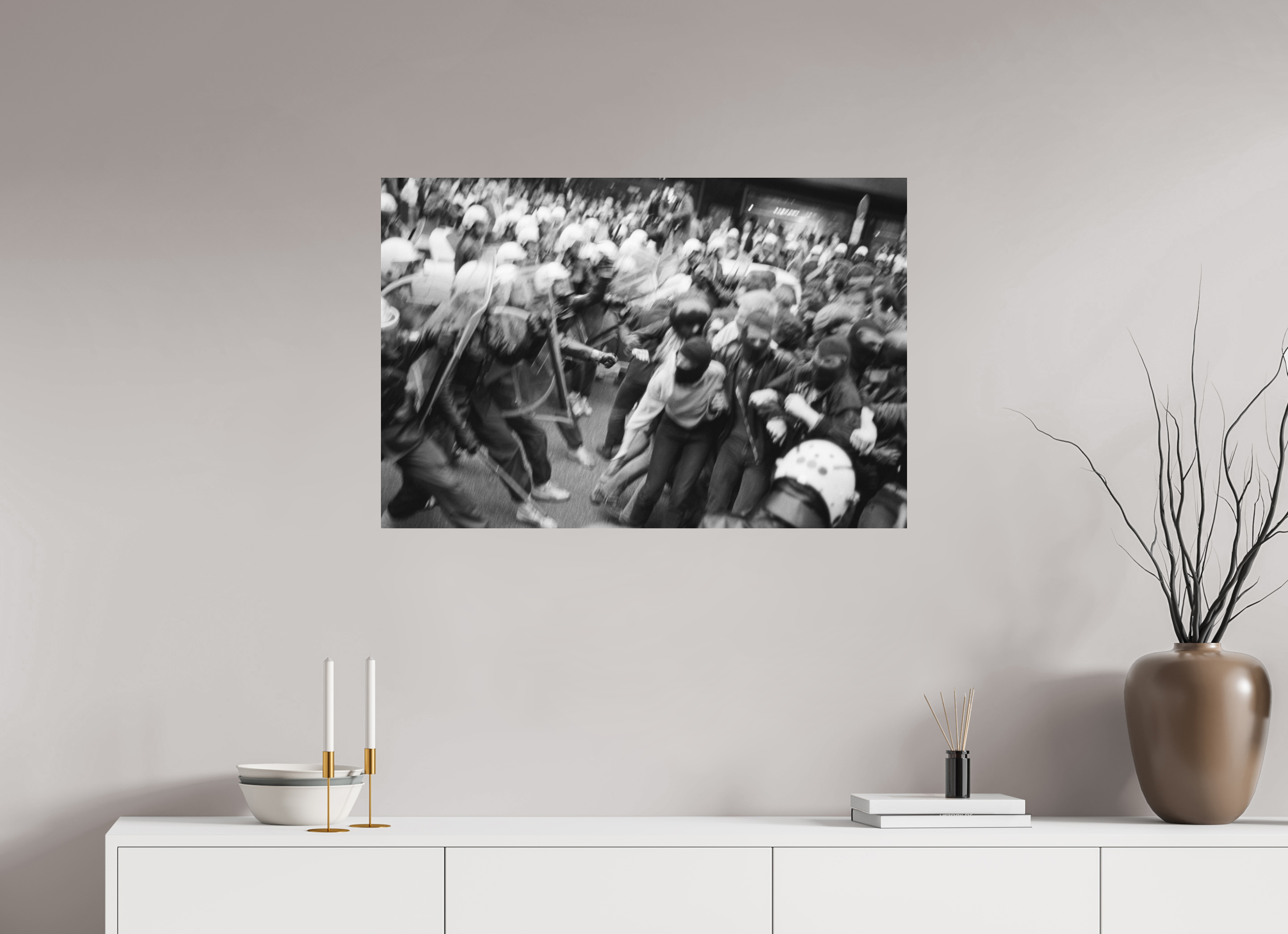 90 x 60 cm, 2. Foto auf Alu-Dibond Johannes Hartmann: Schwarze Blöcke (S/W-Foto)